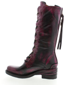 Experience the luxury of A.S.98 Boots. Made with soft genuine leather, these boots feature a unique design with front lacing, a back zipper, and a stunning smokey dye effect. The 5 cm heel, extra leather wrap at the wedge, and durable rubber outsole make these Italian-made boots a must-have for any fashion-forward individual.