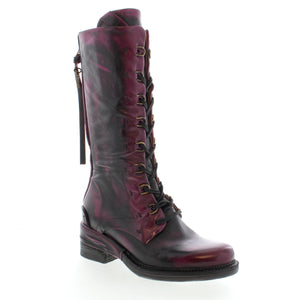 Experience the luxury of A.S.98 Boots. Made with soft genuine leather, these boots feature a unique design with front lacing, a back zipper, and a stunning smokey dye effect. The 5 cm heel, extra leather wrap at the wedge, and durable rubber outsole make these Italian-made boots a must-have for any fashion-forward individual.