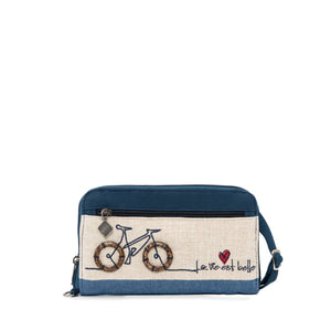  The Jak's Wallet Purse 155 is an ideal on-the-go accessory. With its adjustable shoulder or cross-body strap and cute bicycle design, this one-of-a-kind bag offers both practicality and individuality.