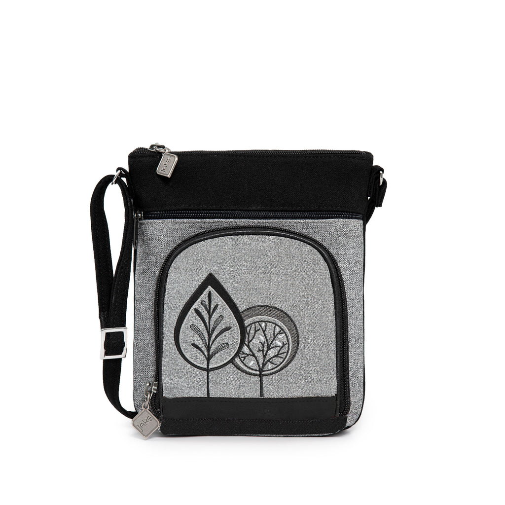 Stay organized with Jak's Grab and Go Pouch. This walking pouch features a convenient organizer pocket for storing cards, cash, and personal items. The adjustable shoulder strap makes it perfect for everyday use. Add a touch of style with the embroidered flower design.