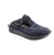 Alegria Classic Navy Print clog combines comfort with everyday style. Features a fabric upper, removable insole, and rocker bottom heel for all-day ease. Fits true to size with average width and reinforced arch support. Perfect for casual wear.