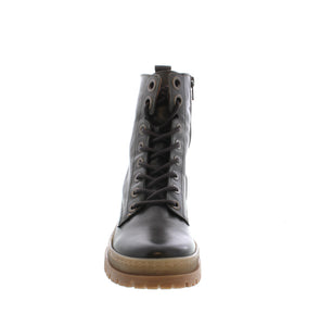 Expertly crafted for all-day wear, the Miz Mooz Arcadia combat boot offers unparalleled support and comfort. Its adjustable front and side zipper is a must-have addition to your shoe collection, suitable for any occasion. 