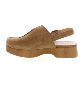 Discover comfort and style in the Wonders B-8501 casual back strap clog. Crafted with a suede upper and wood-toned PU sole, it features a V-cut notch on the instep for easy slip-on and front seam detailing for added style.