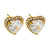Introducing the Banrak by Hackney Nine. These heart-shaped stud earrings feature shimmering moissanite and cubic zirconia stones set in 18 karat gold. Perfect for special occasions or everyday elegance. Nickel-free, hypoallergenic, tarnish-resistant, and waterproof for lasting wear and comfort.