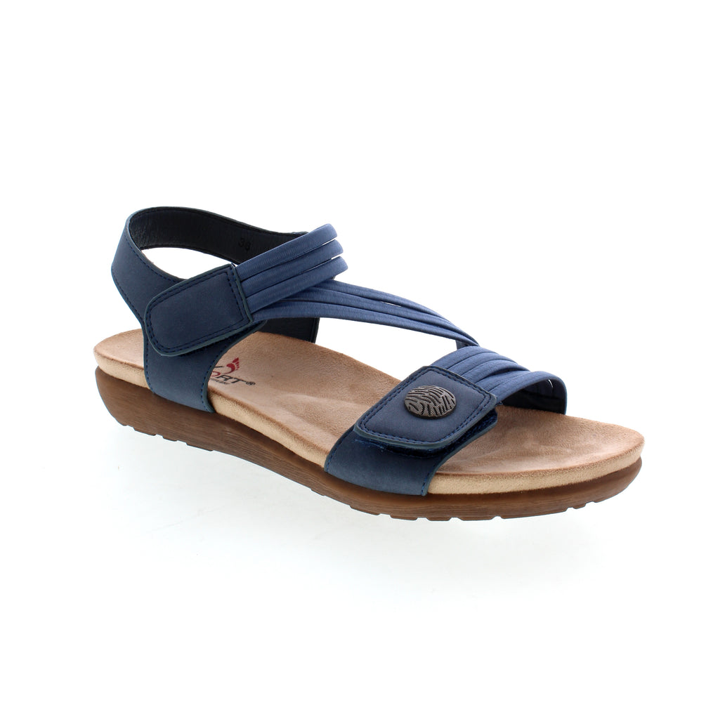 The Lady Comfort Brianna-06 sandal is the ultimate combination of comfort and customizability, with Velcro elastic straps that adjust to your unique foot shape and size. Say goodbye to ill-fitting straps and hello to a secure and supported fit for all-day comfort.