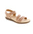 Lady Comfort BRIANNA-11 soft blush sandals featuring a subtle wedge heel and adjustable Velcro strap for easy on and off, personalized comfort. Built with man-made leather construction and a supportive microfiber footbed backed by foam cushioning. Designed for narrow to medium feet, these casual sandals offer reliable support and a neutral tone that pairs with any summer wardrobe.