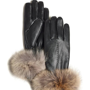 The Victoria II features premium warmth and elegance. Crafted from kidskin leather, they feature a longer length, faux-plush lining, thermal- insulation, a fold-over, fur-trimmed cuff, and a wool blend knit at the wrist for toasty comfort.