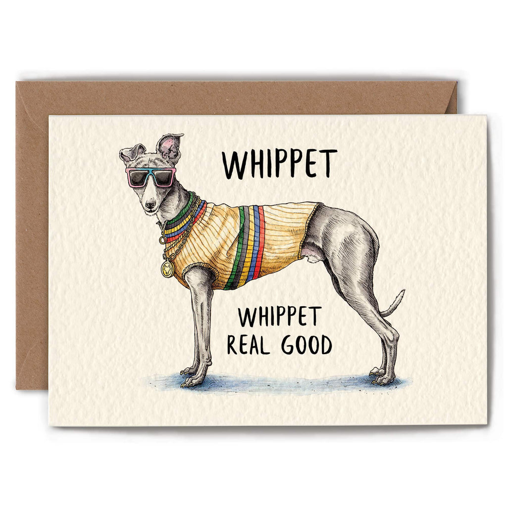 This charming greeting card features a blank interior, providing the perfect canvas for your personal message or wit. Crafted from premium 300gsm cream colored card stock with a distinctive textured finish, it's sourced responsibly and certified FSC-approved. The card arrives in eco-conscious packaging, a recycled kraft envelope nestled within a protective hardbacked mailer, eliminating unnecessary plastic. Each piece is thoughtfully designed, printed, and assembled in the UK