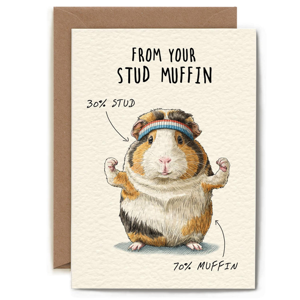This charming greeting card features a blank interior, providing the perfect canvas for your personal message or wit. Crafted from premium 300gsm cream colored card stock with a distinctive textured finish, it's sourced responsibly and certified FSC-approved. The card arrives in eco-conscious packaging, a recycled kraft envelope nestled within a protective hardbacked mailer, eliminating unnecessary plastic. Each piece is thoughtfully designed, printed, and assembled in the UK