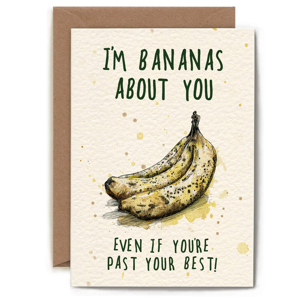 This charming greeting card features a blank interior, providing the perfect canvas for your personal message or wit. Crafted from premium 300gsm cream colored card stock with a distinctive textured finish, it's sourced responsibly and certified FSC-approved. The card arrives in eco-conscious packaging, a recycled kraft envelope nestled within a protective hardbacked mailer, eliminating unnecessary plastic. Each piece is thoughtfully designed, printed, and assembled in the UK