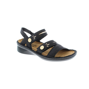 The Naot Cadence sandal is the perfect combination of style and comfort. It features an upper made of high-quality leather and has an open-toe, strappy design. An orthotic-friendly footbed and a removable insole make for comfortable wear, while light arch support provides extra cushioning. An adjustable velcro, halter, and back strap provide a secure fit, making the Cadence an excellent choice for any casual occasion.