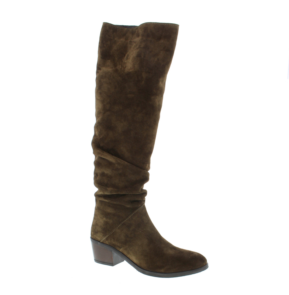 Elevate your everyday style with the Bueno Camryn in rich green suede. This versatile knee-high boot transitions seamlessly from casual to office settings with its refined stacked heel and comfortable round toe. Crafted with a premium suede upper, microfiber lining, and leather footbed, the Camryn delivers both durability and comfort. The foam midsole and rubber outsole provide reliable support, while the pull-on design makes getting ready effortless.
