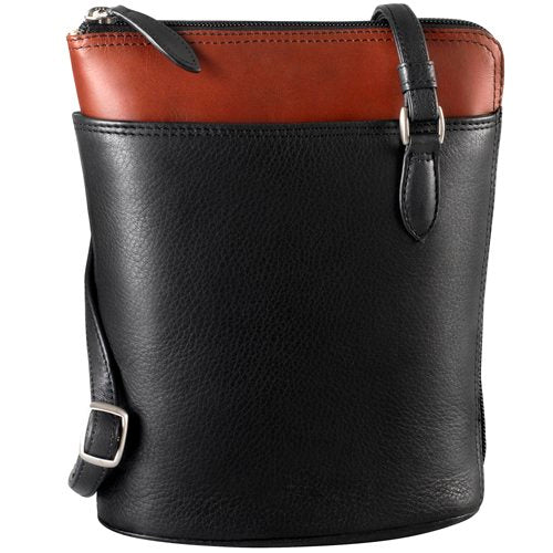 The Derek Alexander CD-1924 is a versatile and functional bag perfect for everyday use. The zipper that runs down the side of the main compartment allows for a wider opening, making it easy to access your belongings. Inside, you'll find a back wall zip pocket for secure storage, a cellphone pocket and pen sleeve for easy organization, and a removable key ring. The adjustable strap allows for comfortable wear over the shoulder or cross-body.