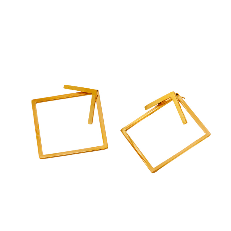 Unveil the allure of our combo geometric hoop & stud. Whether you're dressing casual, edgy or formal, these earrings will ensure you stand in style.