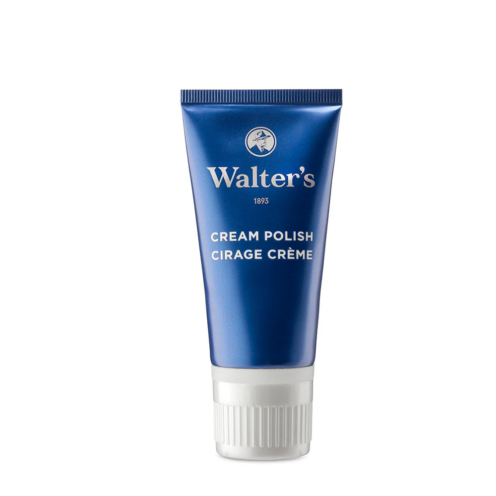 Walter's Cream Polish is specially formulated to nourish, protect, and restore shine to all smooth leather surfaces. Enriched with natural carnauba wax, this premium polish creates a protective barrier while enhancing the leather's natural beauty. Perfect for shoes, bags, belts, and other leather goods, it delivers professional results with every application. Keep your leather looking pristine and well-maintained with this essential care product.