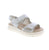 Remonte D0L54-90 sandals in silver deliver comfort and style for warm-weather days. Featuring a supportive wedge heel under 1 inch, these women's sandals offer a true-to-size fit suitable for narrow-medium to medium-wide feet, including bunion-friendly support. The round-toe design combines a leather upper with a removable man-made leather insole and foam midsole for all-day cushioning. Velcro closure ensures easy on-and-off convenience. 