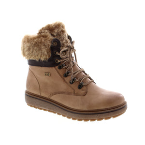 Keep your feet warm this winter with the Remonte D0U70-20 boot. With cozy lambs wool lining and Remote Tex water-resistant technology to keep your feet dry. Complete with a built-in flip grip on the outsole for traction on the ice and snow, your feet will stay secure no matter the conditions. 