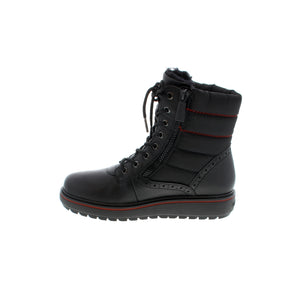 The Remonte D071-01 boot offers the perfect combination of warmth and waterproof protection. These boots have cozy lambs wool lining and Tex waterproofing, which will keep your feet warm and dry during winter. The built-in flip grip ensures superior traction on ice and snow, ensuring your feet stay safe in any conditions.