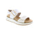Meet your new go-to summer essential: the Remonte D1J53-81 sandal in crisp white. This casual beauty pairs a leather upper with a charming basket weave pattern for understated sophistication. The round toe silhouette and flatform heel keep things comfy and on-trend, while double closure options let you customize your fit. Inside, a removable microfiber insole and cushioning foam midsole work together for everyday comfort.