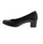 Ladies black leather pump with 2" block heel