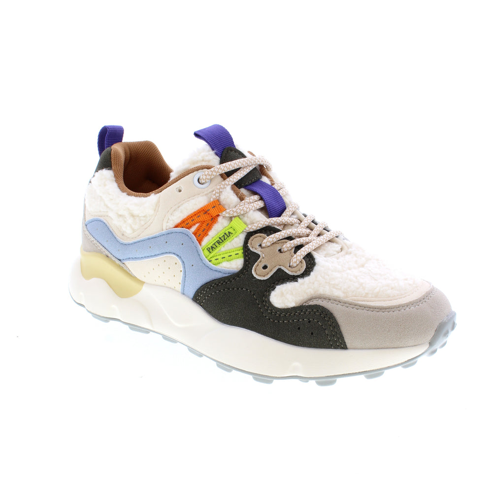 Patrizia Flying Colors in Bone Multi brings effortless style to your everyday rotation. This versatile sneaker blends comfort with contemporary design, perfect for athleisure and casual wear. Fabric upper with mesh lining keeps your feet comfortable all day. The removable microfiber footbed and foam midsole provide cushioning support, while the rubber outsole with rocker bottom design enhances stability. Lace-up entry and orthotic-friendly construction make it easy to customize your fit.