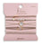 The K'lani Glimmer hair tie/bracelet set comes with 5 pieces in light tones. Accented with pearl and rose gold tones, these convertible accessories will add some glow to your wrist or hair.