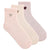 Step into softness with the Lemon Powder Quarter Crew Socks in Rose Pink. Crafted from 78% recycled polyester, these lightweight socks deliver all-day comfort without the bulk of terry fabric. The powder-soft feel keeps your feet cozy, while a delicate embroidered heart detail on the cuff adds a charming touch