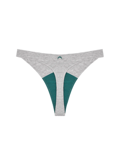 Introducing Huha's Mineral Undies High Rise Thong; a comfortable, high-rise thong with smartcel™ sensitive fibers reinforced with zinc oxide to keep you fresher, longer. Seam-free lining extends from the pubic area to the tailbone for full coverage, giving you confidence to move through your day.