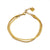 Elevate your everyday look with the Hackney Nine Inese bracelet. This sophisticated two-layer bracelet features contrasting widths and a captivating snake-skin texture that catches the light beautifully. Crafted with 18 karat infused gold, it delivers luxury without the worry—hypoallergenic, nickel-free, and built to last without tarnishing.