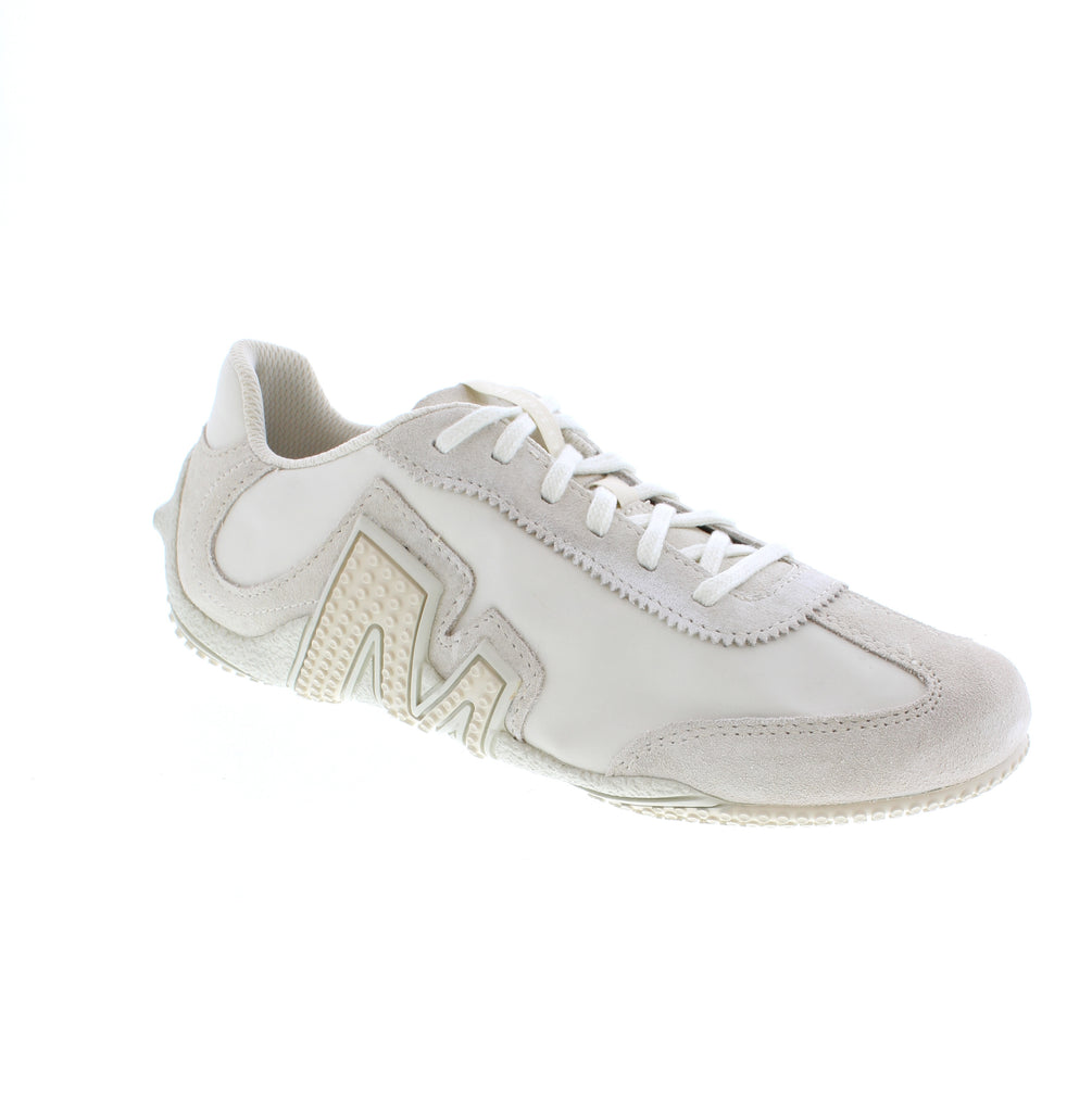 Clean white sneaker from Merrell J00003436 blending style with everyday comfort. Suede and mesh upper with almond toe shape and lace-up closure provides a secure fit. Removable microfiber insole, light arch support, and EVA/PU midsole cushion each step, while rubber outsole delivers reliable traction. Orthotic-friendly design works for casual wear and athletic activities alike.