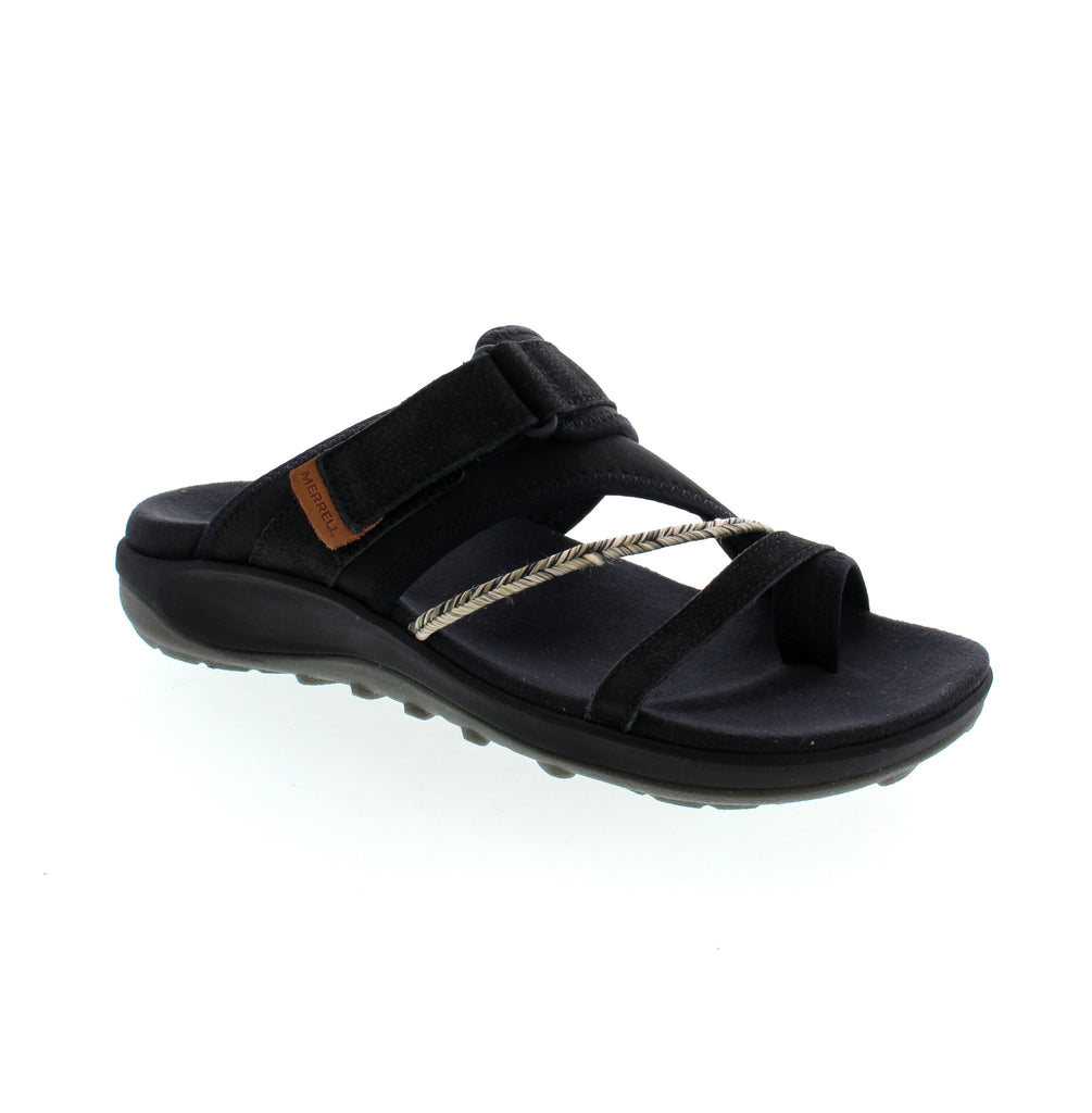 Experience comfort and style with the Merrell Terran 4 Post. This versatile sandal features adjustable straps for a personalized fit, a rubber outsole for reliable traction, and a plush footbed foam for all-day support. Perfect for everyday summer wear, this sandal will quickly become a staple in your wardrobe.