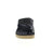 Ladies leather slip on sandal with toe wrap detail.