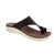 The Merrell District 4 Luxe Post J007782 in brown offers effortless slip-on comfort with a classic thong design. This leather sandal features a flatform heel for added height and stability. The microfiber footbed with odor control and light arch support keeps your feet cushioned and fresh, while the EVA/PU midsole and outsole provide responsive cushioning and reliable traction.