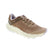 Brown athletic shoe from Merrell J068586 built for active pursuits on any terrain. Breathable mesh upper with padded collar and mesh lining keeps feet cool during intense activity. Microfiber insole with odor control and light arch support, combined with EVA/PU midsole and rubber traction outsole, deliver stability for walking, trail running, and hiking. Vegan-friendly construction suits narrow to medium feet year-round.