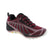 Burgundy waterproof hiking shoe from Merrell J500692-J500692W designed for women tackling challenging trails. Mesh upper with waterproof protection and padded collar shields feet from the elements, while mesh lining enhances ventilation. Removable microfiber insole with light arch support, shock-absorbing EVA/PU midsole, and rubber traction outsole provide stability on uneven terrain. Vegan-friendly, orthotic-friendly design available in narrow-medium and medium-wide widths for year-round adventures.