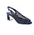 Jackey from Django &amp; Juliette delivers understated sophistication for any occasion. Constructed from suede in navy with luminous gold accents. An essential choice for spring and summer events—from weddings and graduations to professional engagements and formal gatherings.