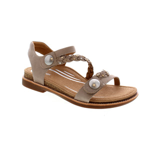 Experience superior comfort with Aetrex Jenn sandals. Crafted from genuine leather with braided detailing, these sandals offer a blend of style and support. The arch support and memory foam footbed ensures all-day comfort, while convenient closures and a padded collar provide a secure and personalized fit.