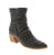 Sophisticated and versatile, the Django &amp; Juliet Jinnci-DJ in olive leather transitions seamlessly from the office to casual settings. This pointed-toe ankle boot features a comfortable stacked heel and premium leather construction designed for all-day wear. Leather upper and lining provide durability and breathability, while the man-made leather footbed and foam midsole deliver cushioning and support.