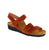 The Naot Kayla strappy sandal brings vibrant orange style to your summer wardrobe. Featuring soft suede upper and footbed, velcro halter strap closures, and a low wedge heel for gentle support. Cork midsole with light arch support and EVA outsole. True-to-size fit for narrow-medium feet.