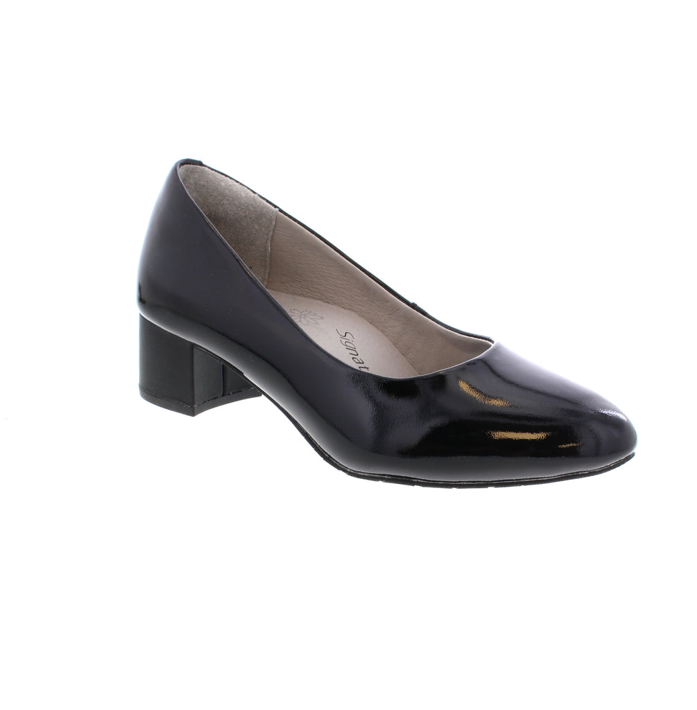 Step out in style and comfort with the Alegria Lisah in Black Patent! These playful leather pump heels boast a low heel that keeps you light on your feet all day long. With a clever arch support footbed and cushy heel padding, they make every step feel like a breeze. Whether you're conquering the office, dressing up for a night out, or keeping it casual, these pumps add a splash of fun sophistication to your look without skipping on support.
