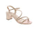 The Taxi Macy-03 sandal in rose gold adds elegance to any occasion. This strappy design features metallic man-made leather with ankle and back straps for secure support. The comfortable block heel reaches 1-2 inches, while the foam midsole cushions every step. Perfect for weddings, graduations, and dressy events.