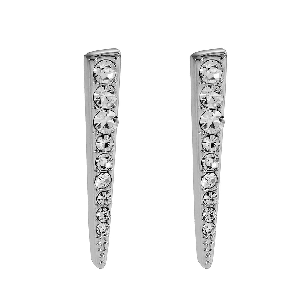 Elevate your style with the Hackney Nine Magnolia - stud earrings. Crafted with meticulous attention to detail, these earrings feature a simple triangle bar adorned with delicate pavé zirconia stones. The minimalist design adds a timeless quality that effortlessly enhances any outfit.