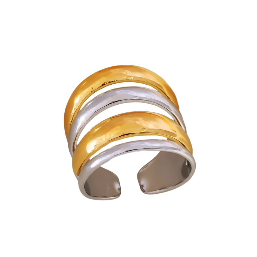Elevate your style with the versatile Hackney Nine Market - White Gold ring. Made from a mix of 18-karat traditional gold and white gold. This 4 in 1 ring is a must-have for any accessory lover.