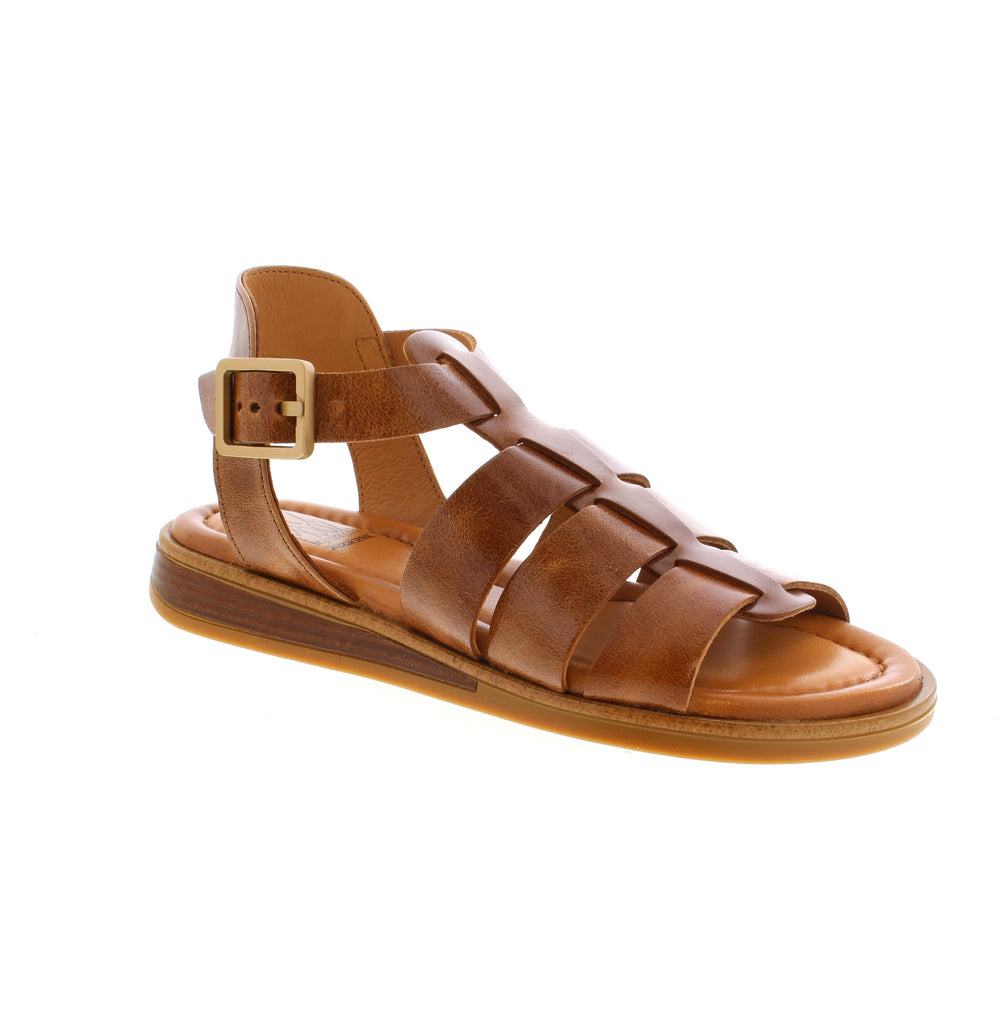 Experience style and comfort with the Miz Mooz Marny fisherman sandal. Crafted with a sleek leather upper and a sturdy ankle strap, this sandal offers versatility for day and evening wear.