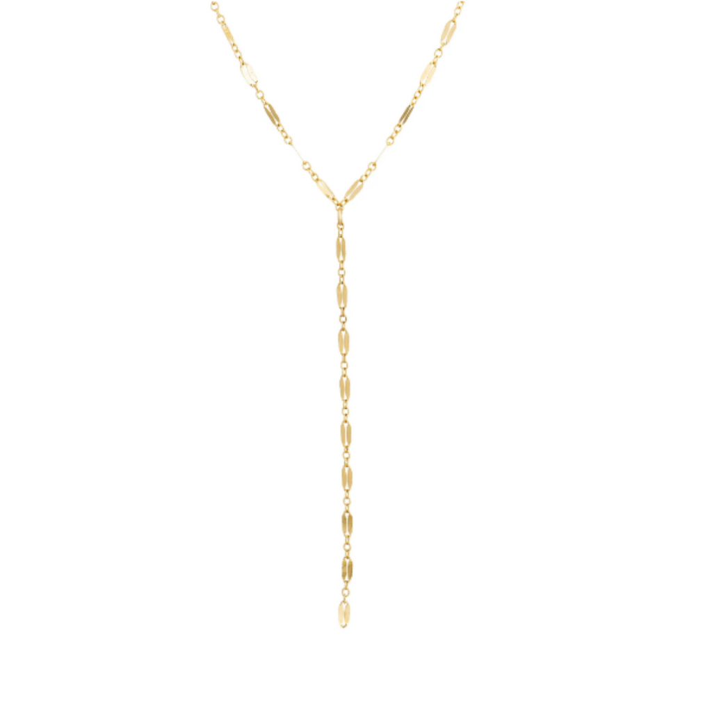 A perfect accessory for any look, the LOLO Delicate Lariate is a beautiful choice for layering necklaces. Crafted from shimmery gold, the 2" extender allows for versatile lengths. Perfect for those who love fine jewelry.