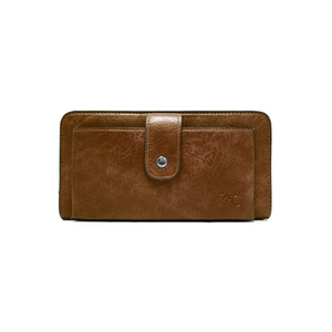 The Zac P1318-20-02-150 is a stylish vegan leather wallet with multiple sections to store cards and a central zippered pocket for loose change. Its front pocket with snap closure provides a secure place to store phones, and its detachable thin shoulder strap allows for easy transportation. 