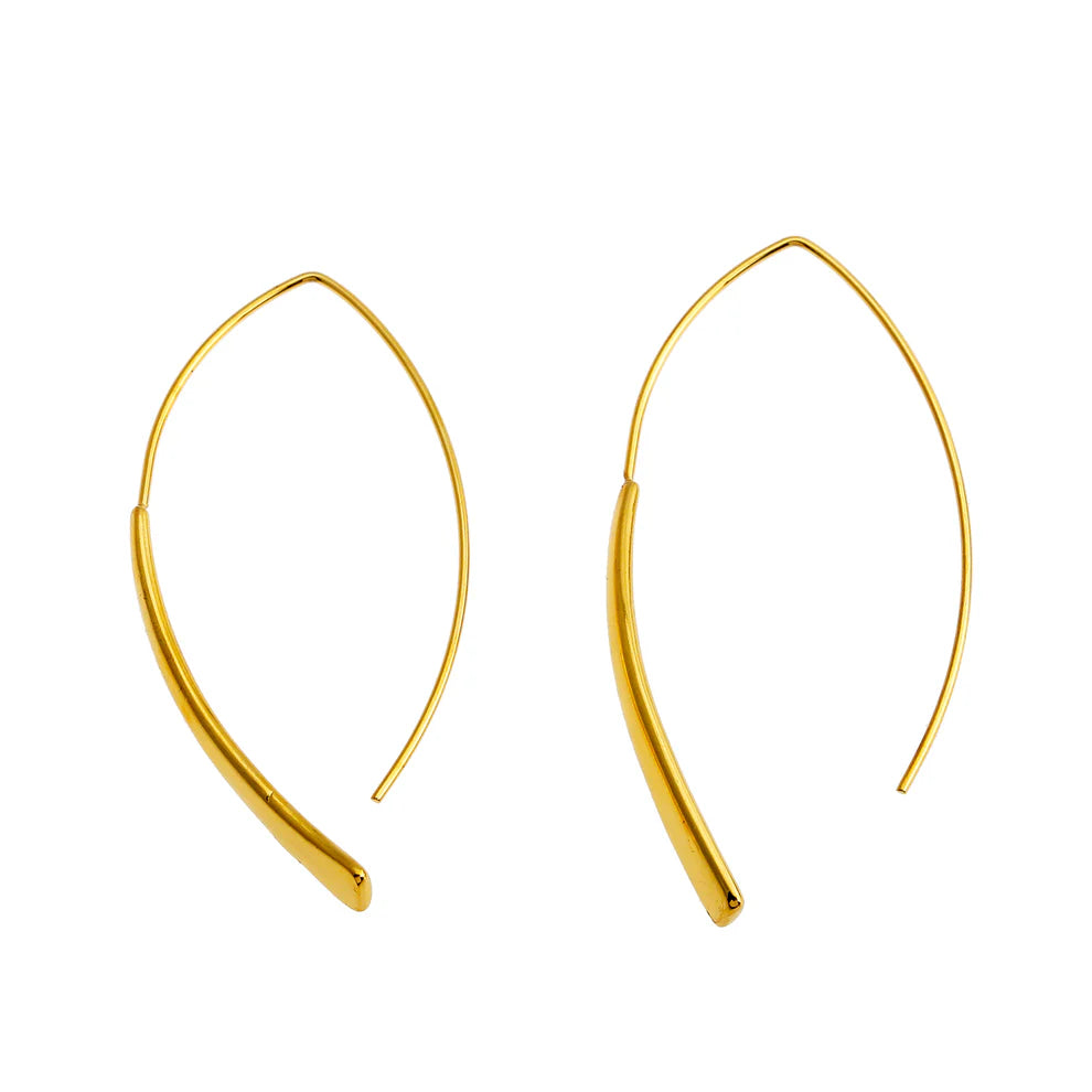 Add a modern, stylish touch to your outfit with the Hackney Nine Ximena Gold earrings! Crafted from recycled premium-grade base metal, these geometric earrings are finished in a luxurious non-tarnish silver tone. Free of harmful substances, these non-allergenic earrings will shine bright without turning your skin green.