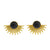 The Hackney Nine Lovissa Black/Gold Earrings are inspired by ancient Egyptian style and feature a stunning Lovissa half-sun symbol. These earrings are adorned with natural black stones, adding a touch of elegance to your look. Elevate your outfit with these unique and timeless studs.