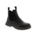 Classic black Chelsea boot from Josef Seibel with a sleek rocker bottom heel and round toe design. Features a leather upper, microfiber footbed, and foam midsole for all-day comfort in a versatile ankle height. Fits true to size with an average width and instep. The removable insole is orthotic-friendly, and the side zip entry makes getting in and out effortless. Perfect for casual everyday wear.