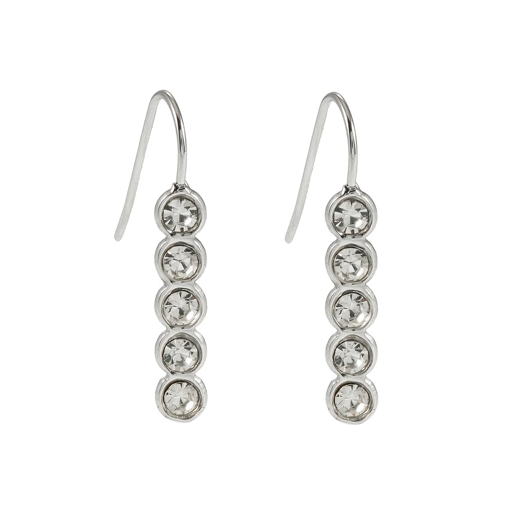 Add a touch of sparkle to your everyday style with these Hackney Nine Pella Earrings. Each earring features five brilliant moissanite stones in a sleek, modern row that beautifully catches the light.&nbsp;Perfect for everyday wear, these delicate studs offer a subtle yet eye-catching shine. Wear them alone for a simple, elegant look or pair them with other earrings for a stylish ear stack.